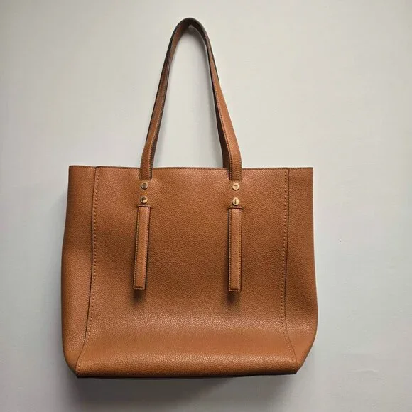 Marc Jacobs Jordan Studded Leather Tote NWOT Cognac Brown Pebbled Work Laptop - Picture 3 of 7